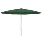 Ombrellone da Giardino con Palo in Legno Verde 400x273 cm
