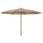 Ombrellone da Giardino con Palo in Legno Tortora 400x273 cm