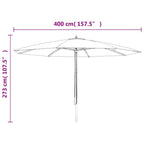 Ombrellone da Giardino con Palo Legno Rosso Bordeaux 400x273 cm