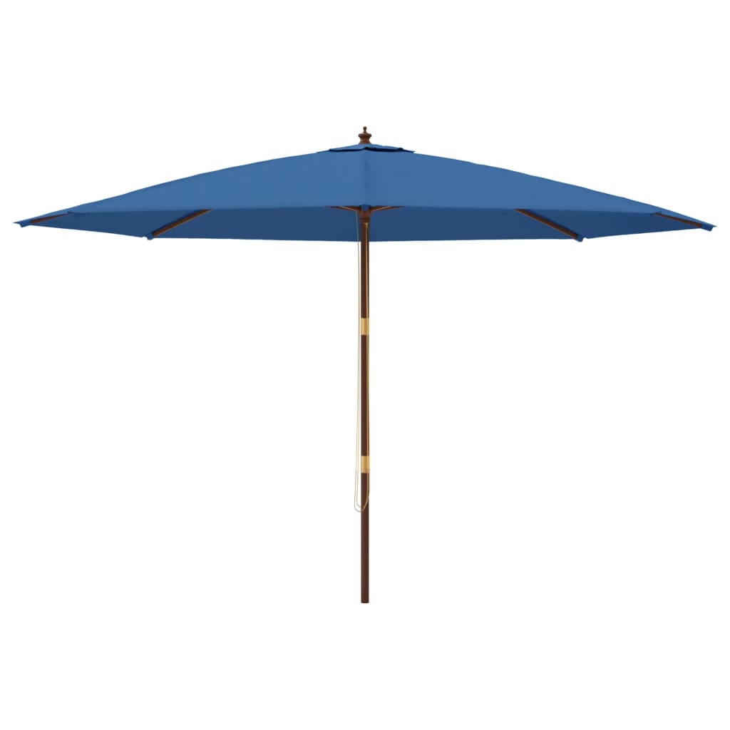 Ombrellone da Giardino con Palo in Legno Azzurro 400x273 cm