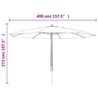 Ombrellone da Giardino con Palo in Legno Azzurro 400x273 cm