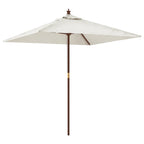 Ombrellone da Giardino con Palo in Legno Sabbia 198x198x231 cm