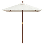 Ombrellone da Giardino con Palo in Legno Sabbia 198x198x231 cm