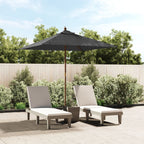 Ombrellone Giardino con Palo in Legno Antracite 198x198x231 cm