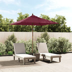 Ombrellone da Giardino con Palo in Legno Bordeaux 198x198x231cm