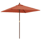 Ombrellone Giardino con Palo in Legno Terracotta 198x198x231 cm