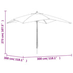 Ombrellone da Giardino con Palo in Legno Azzurro 300x300x273 cm