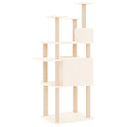 Albero per Gatti con Tiragraffi in Sisal Crema 166 cm