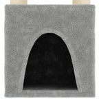 Albero per Gatti con Tiragraffi in Sisal Grigio Chiaro 147 cm