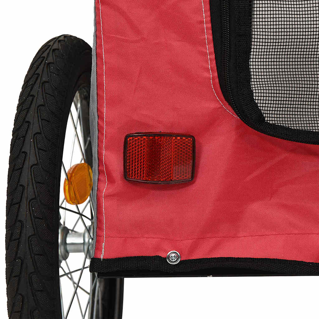 Rimorchio per bicicletta per animali domestici Rosso e grigio