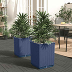 Fioriere 2 pz Grigio Blu 30x30x37 cm in Polipropilene