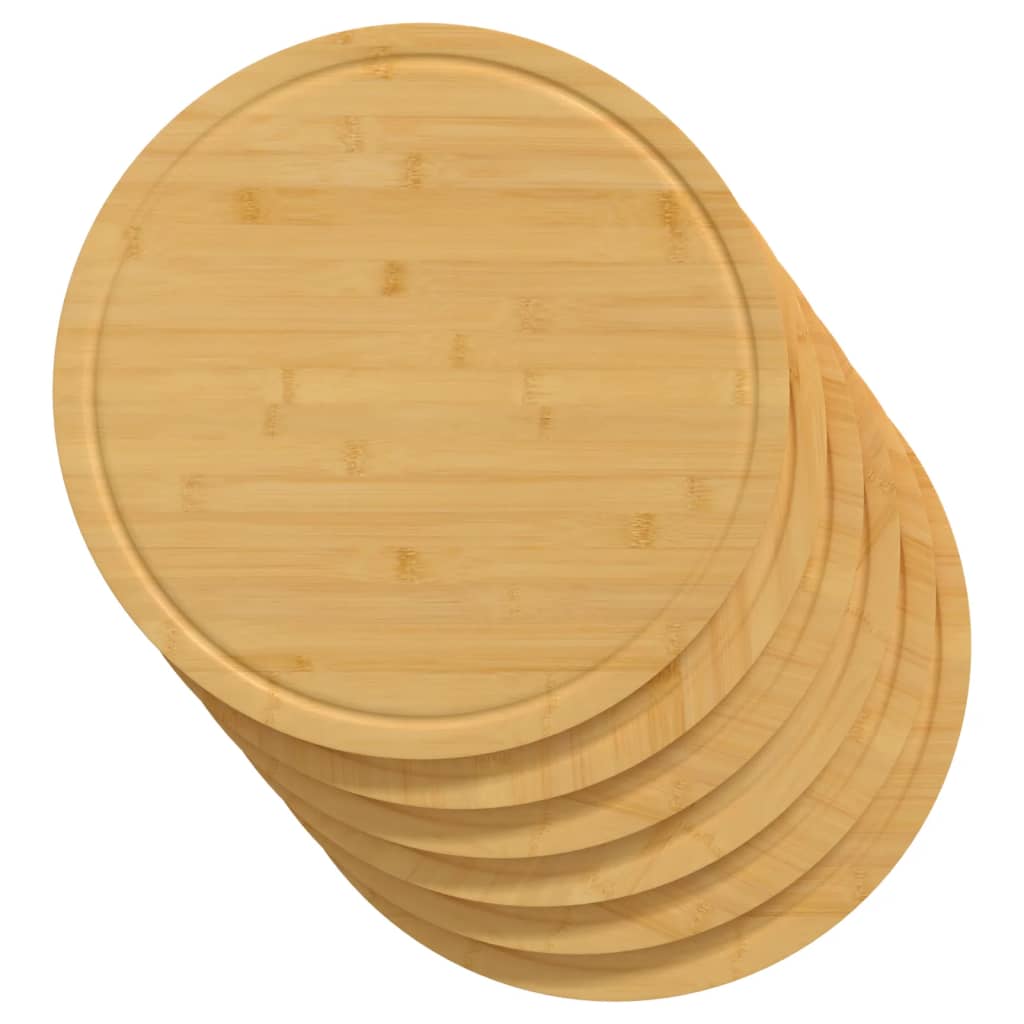 Taglieri 6 pz Ø30x1,5 cm in Bambù