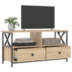 Mobile TV Rovere Sonoma 90x33x45 cm Legno Multistrato e Ferro