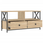 Mobile TV Rovere Sonoma 90x33x45 cm Legno Multistrato e Ferro