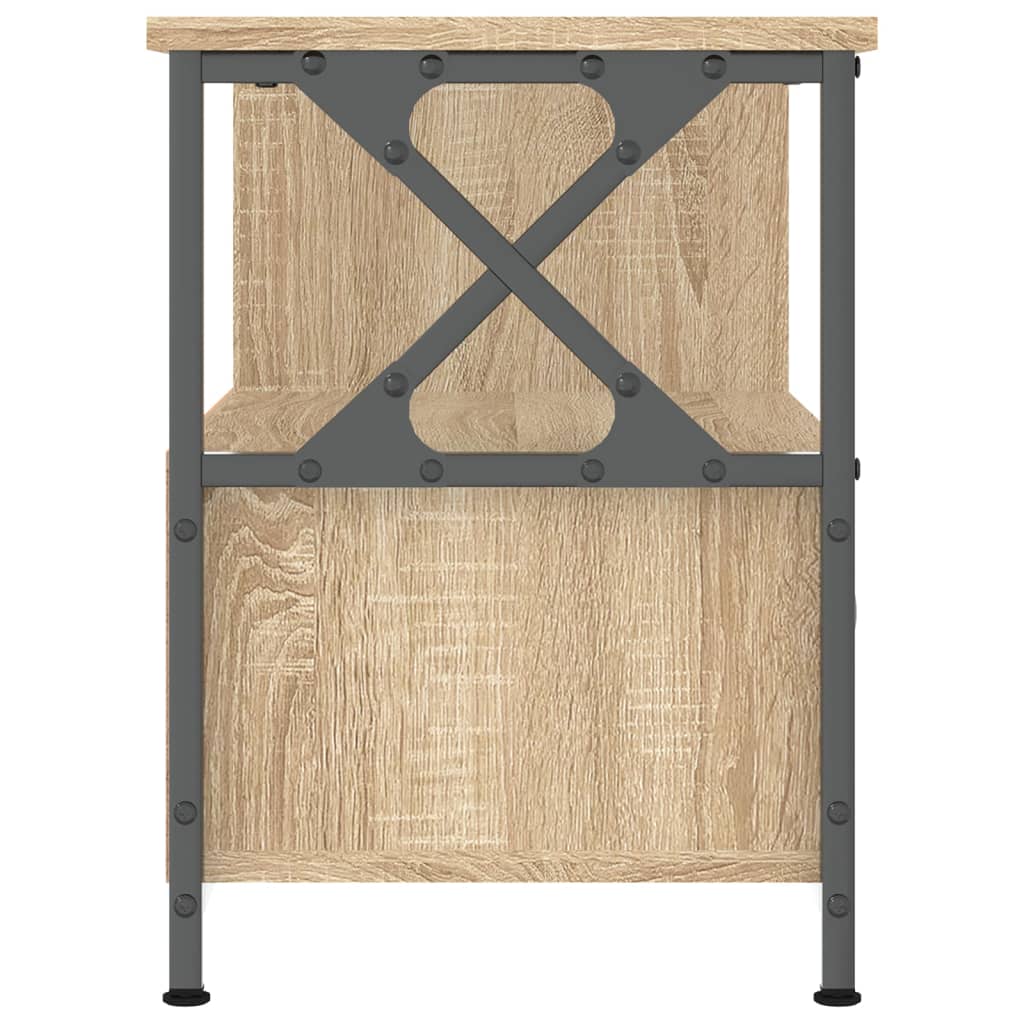 Mobile TV Rovere Sonoma 90x33x45 cm Legno Multistrato e Ferro