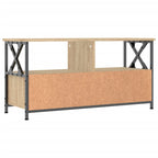 Mobile TV Rovere Sonoma 90x33x45 cm Legno Multistrato e Ferro