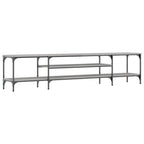 Mobile TV Grigio Sonoma 201x35x45 cm Legno Multistrato e Ferro