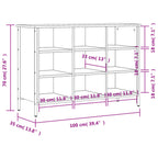 Scarpiera Grigio Sonoma 100x35x70 cm in Legno Multistrato