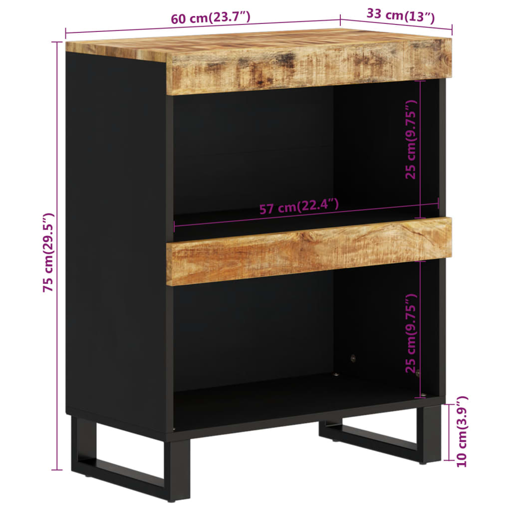Credenza 60x33x75 cm in Legno Massello di Mango