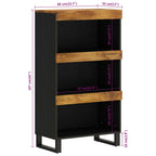 Credenza 60x33x107 cm in Legno Massello di Mango