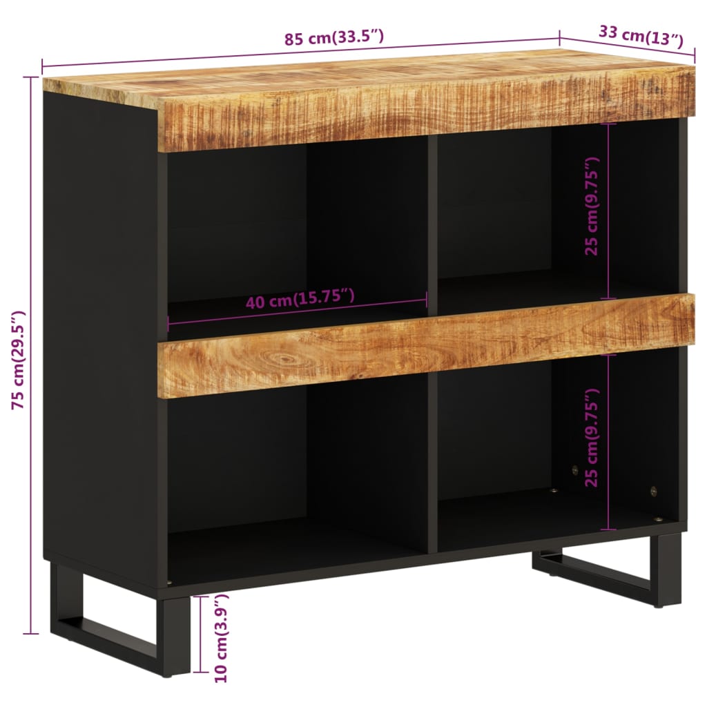 Credenza 85x33x75 cm in Legno Massello di Mango