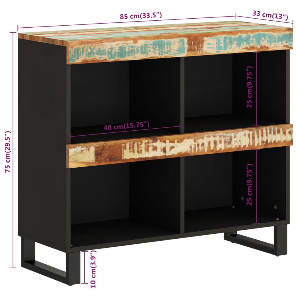 Credenza 85x33x75 cm in Legno Massello di Recupero