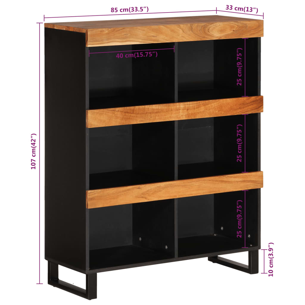 Credenza 85x33x107 cm in Legno Massello di Acacia