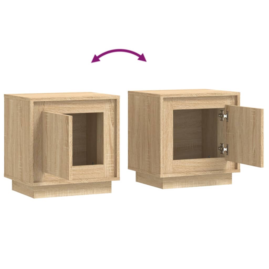 Comodini 2 pz Rovere Sonoma 44x35x45 cm in Legno Multistrato