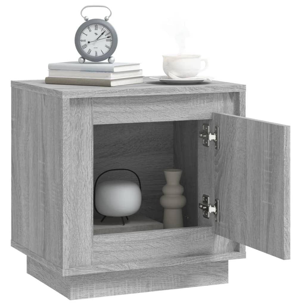 Comodini 2 pz Grigio Sonoma 44x35x45 cm in Legno Multistrato
