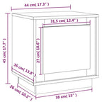 Comodini 2 pz Grigio Sonoma 44x35x45 cm in Legno Multistrato