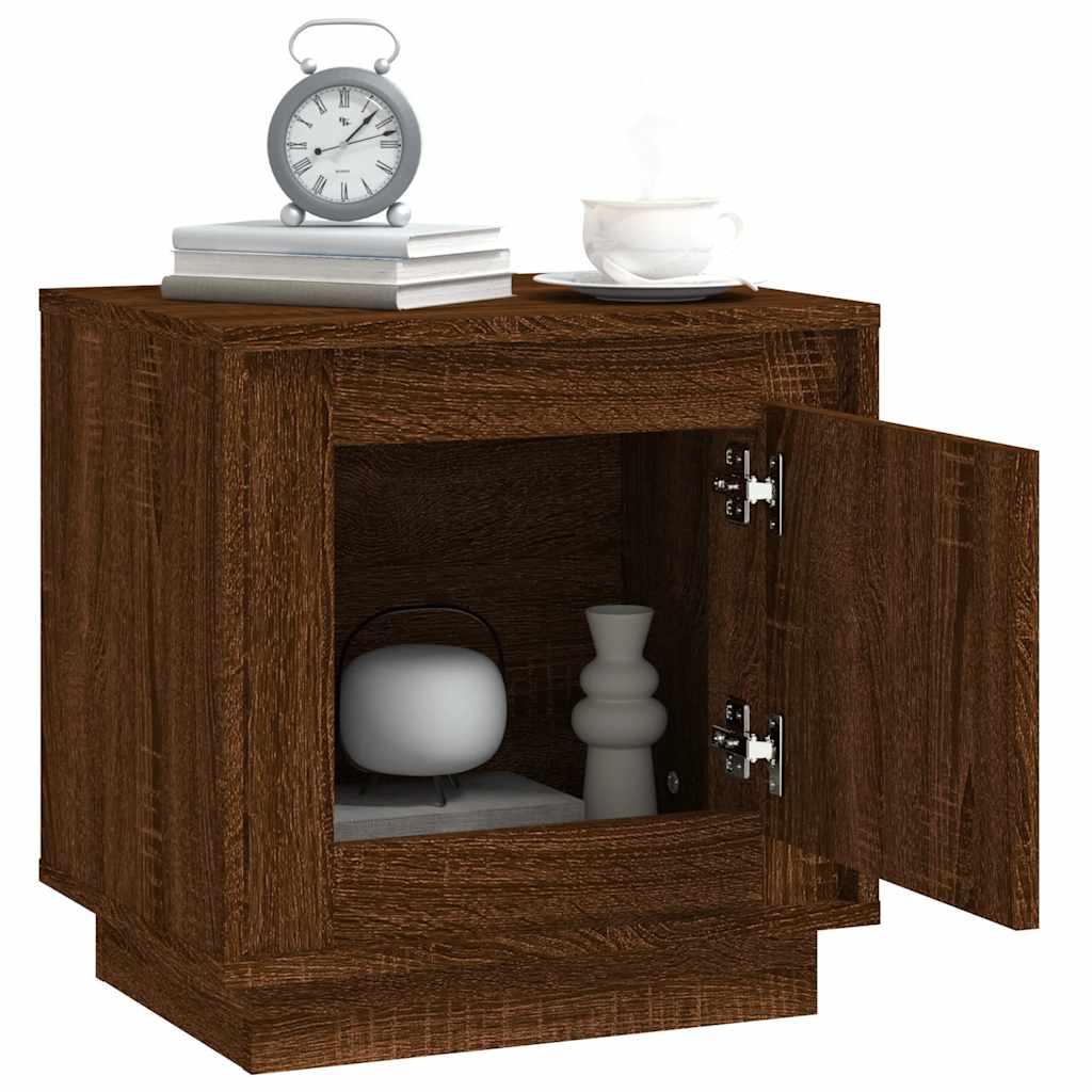 Comodini 2 pz Rovere Marrone 44x35x45 cm in Legno Multistrato