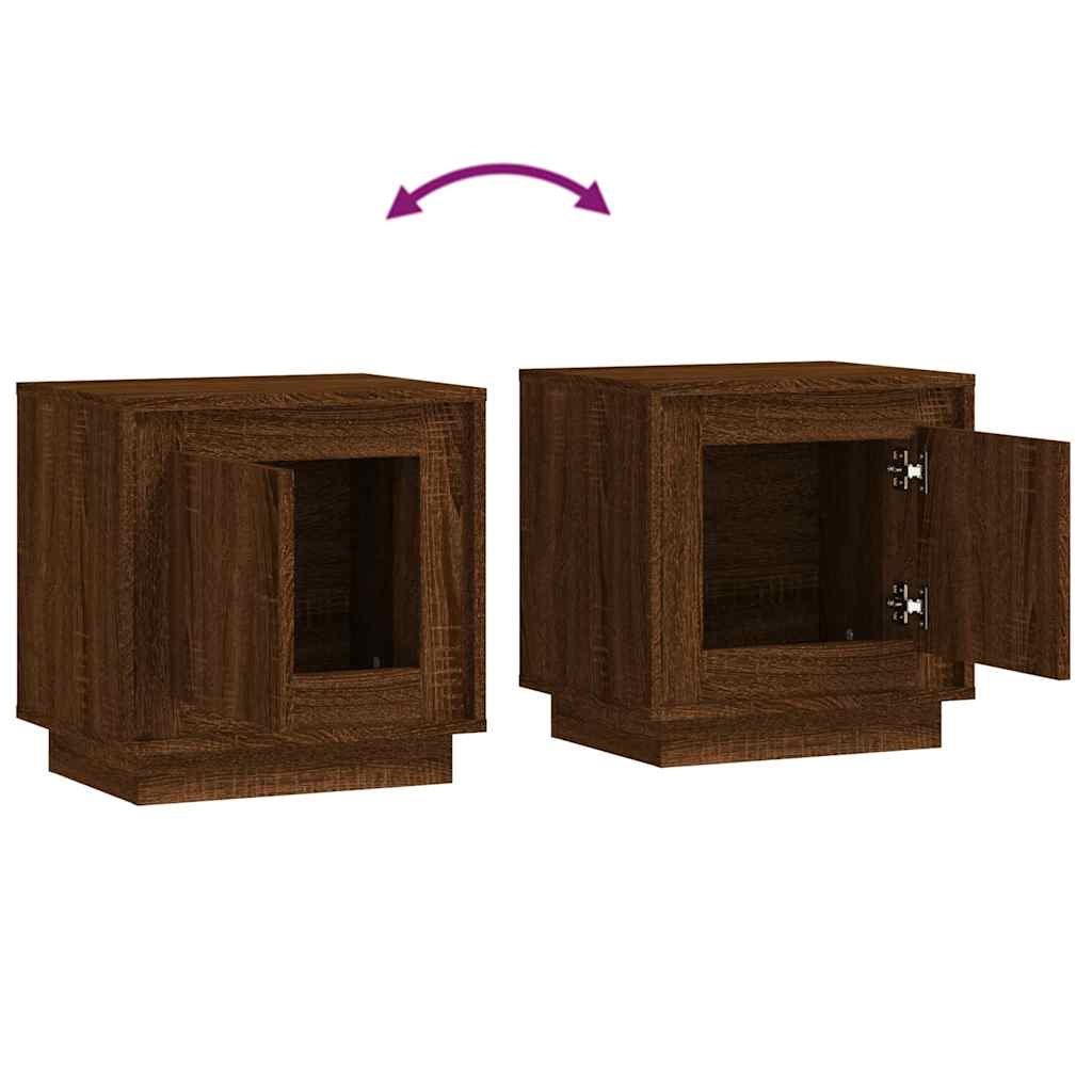 Comodini 2 pz Rovere Marrone 44x35x45 cm in Legno Multistrato