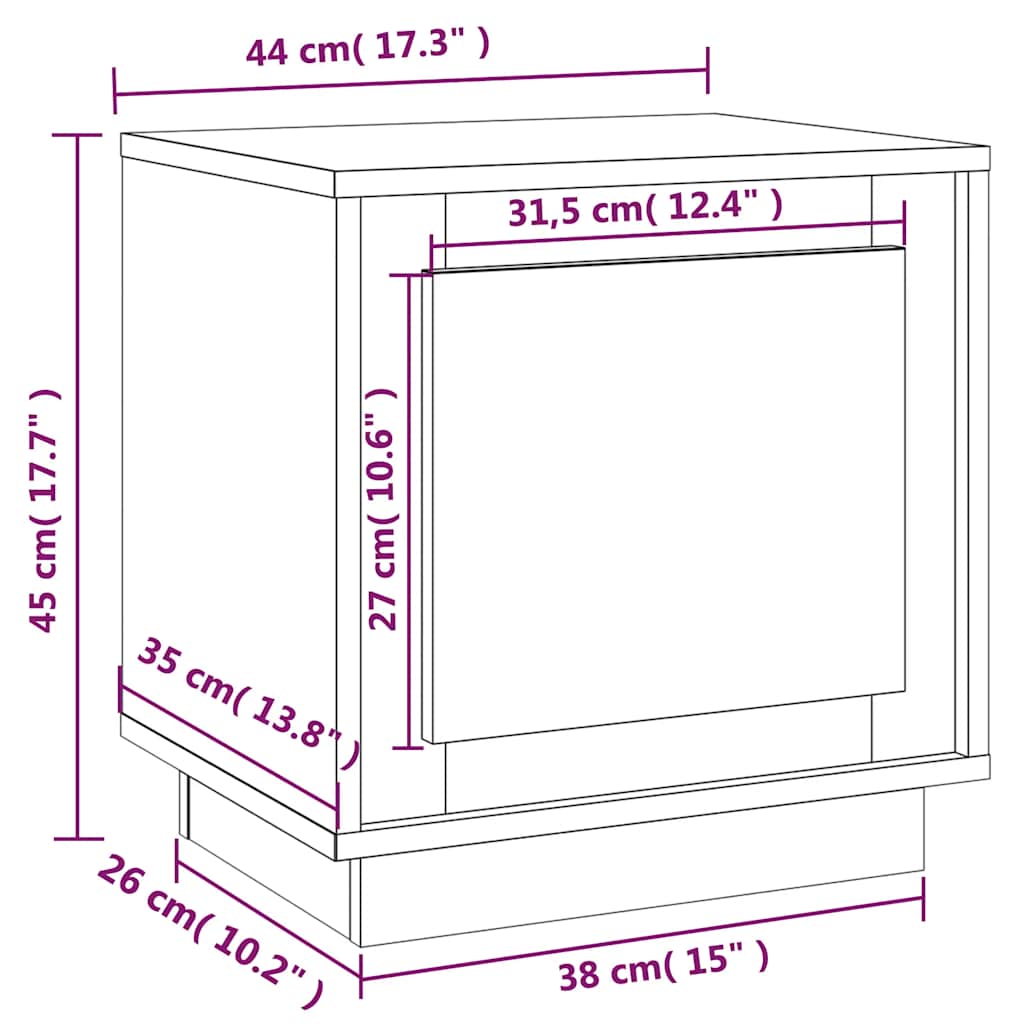 Comodini 2 pz Rovere Marrone 44x35x45 cm in Legno Multistrato