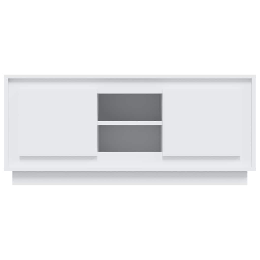 Mobile Porta TV Bianco 102x35x45 cm in Legno Multistrato
