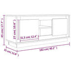 Mobile Porta TV Bianco 102x35x45 cm in Legno Multistrato