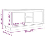 Mobile TV Rovere Fumo 102x35x45 cm in Legno Multistrato