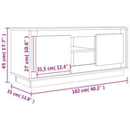 Mobile TV Grigio Sonoma 102x35x45 cm in Legno Multistrato