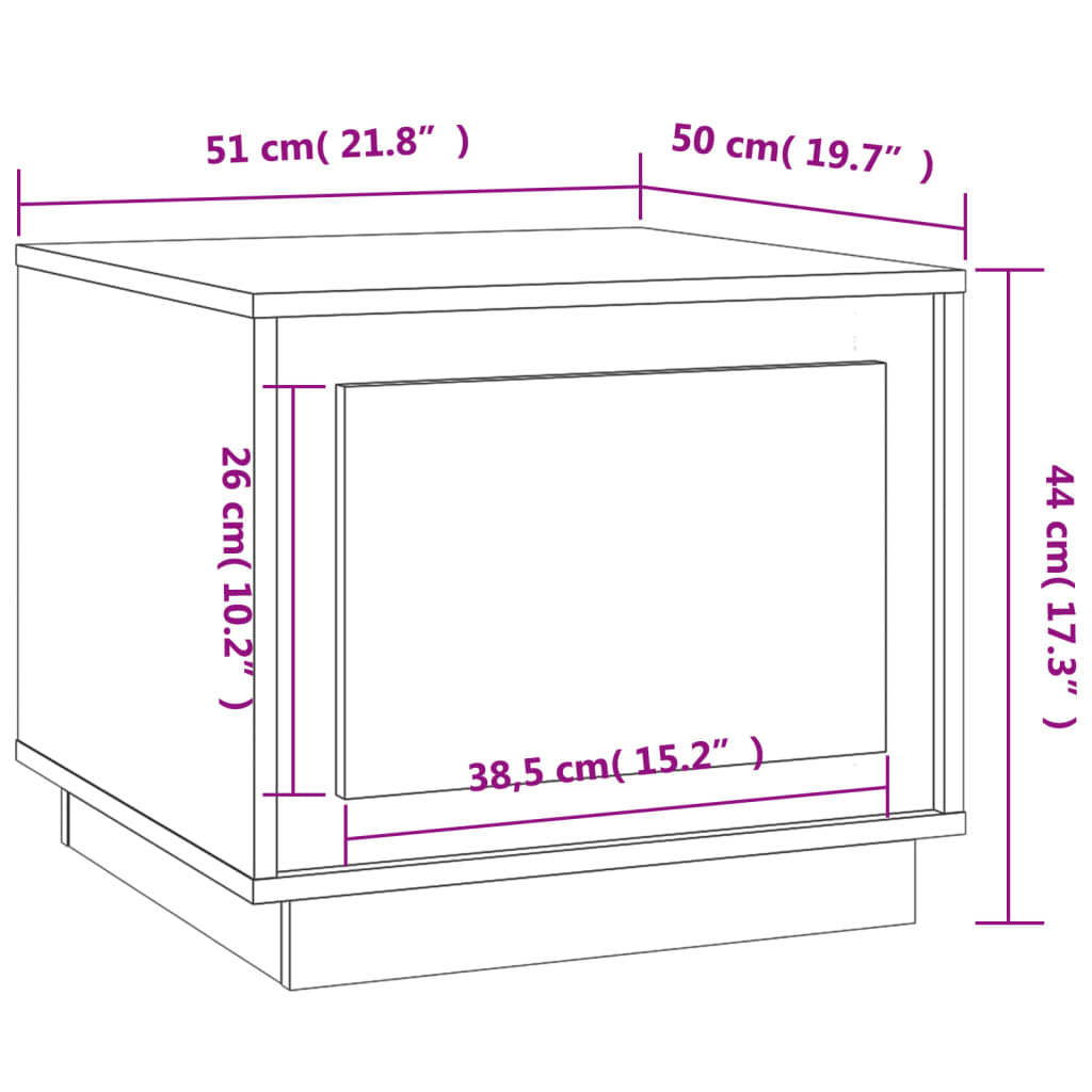 Tavolino da Salotto Rovere Sonoma 51x50x44 cm Legno Multistrato