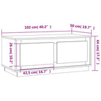 Tavolino da Salotto Nero 102x50x44 cm in Legno Multistrato