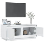 Tavolino da Salotto Bianco Lucido 102x50x44cm Legno Multistrato