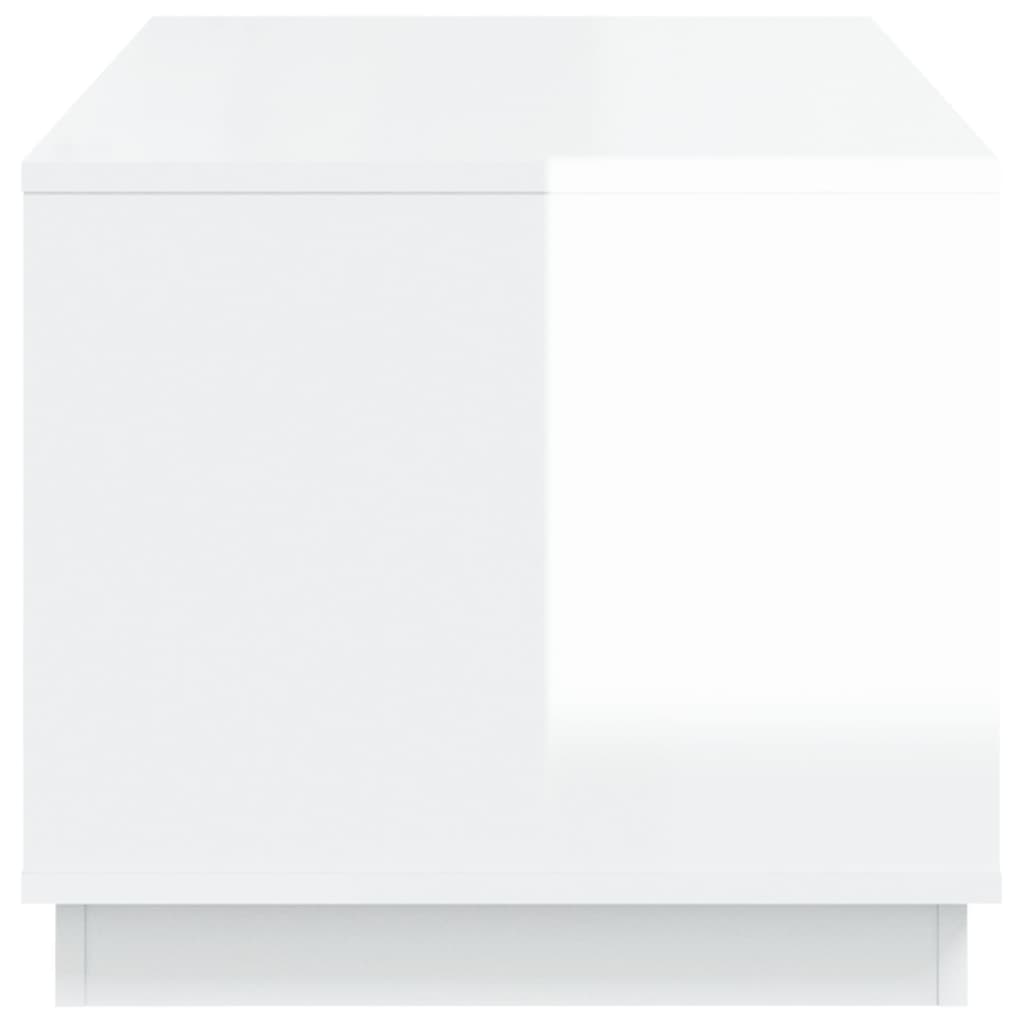 Tavolino da Salotto Bianco Lucido 102x50x44cm Legno Multistrato