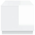 Tavolino da Salotto Bianco Lucido 102x50x44cm Legno Multistrato