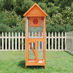 Casetta per Uccelli Marrone 60x58,5x160 cm Legno Massello Pino
