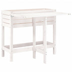 Fioriera Giardino Piano Pieghevole Bianco Legno Massello Pino