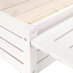 Fioriera Giardino Piano Pieghevole Bianco Legno Massello Pino