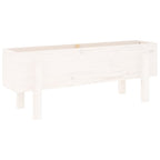 Fioriera Rialzata da Giardino Bianca 101x30x38 cm Massello Pino