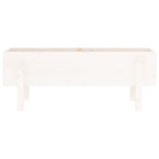 Fioriera Rialzata da Giardino Bianca 101x30x38 cm Massello Pino