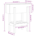 Fioriera da Giardino Grigia 62x30x69 cm Legno Massello di Pino