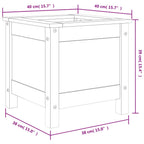 Fioriera da Giardino Grigia 40x40x39 cm Legno Massello di Pino