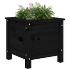 Fioriera da Giardino Nera 40x40x39 cm Legno Massello di Pino